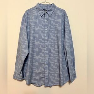 Daniel Cremieux premium denim blue cotton camouflage long sleeve shirt XXL